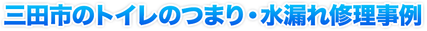 トイレのつまり・水漏れ修理事例