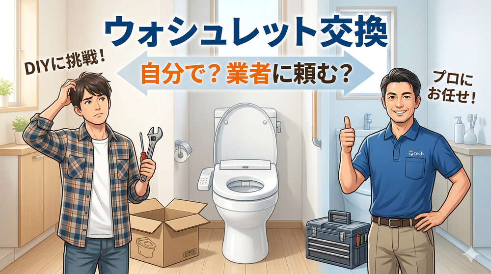 ウォシュレット交換は自分で可能?どこに頼むべきかや交換費用