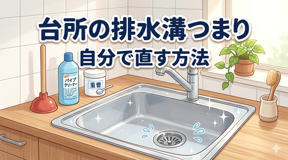 台所の排水溝つまりを自分で直す方法｜重曹・薬剤・ラバーカップの使い方まで完全ガイド